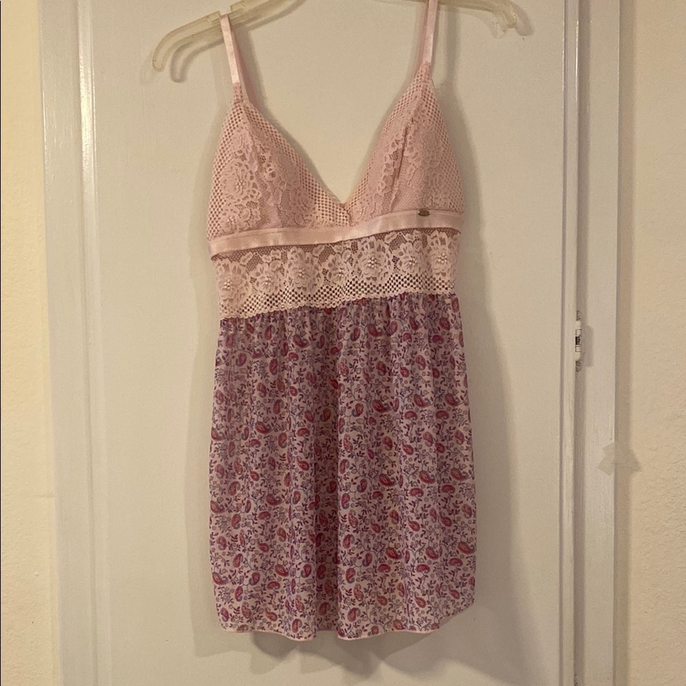 Jessica Simpson Pink Chemise with Lace Details